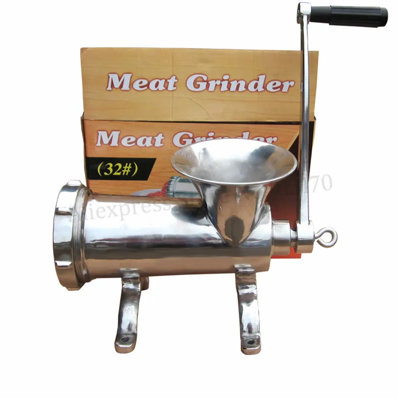 Heavy Duty 32# Manual Meat Grinder Stainless Steel Kitchen Mincer Hand Cast Vegetables Pelletizer