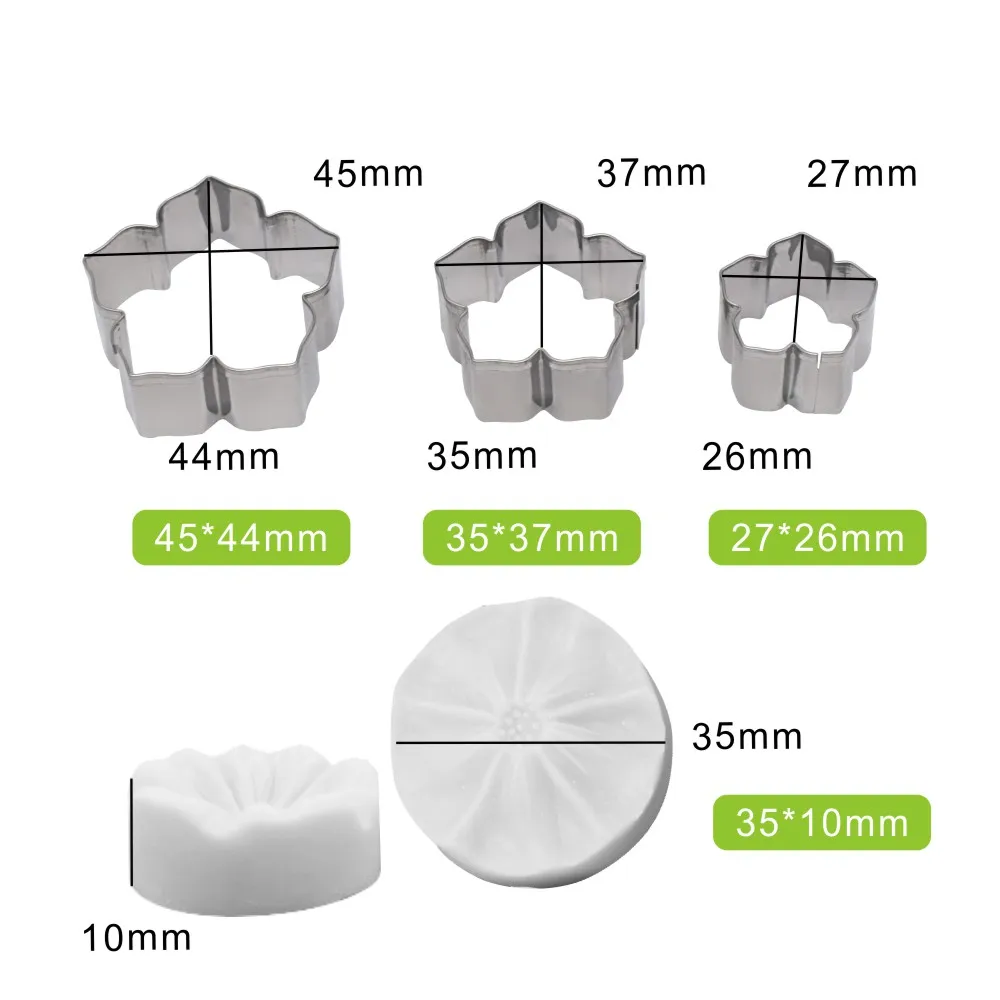 5pcs Petunia Impression Flower Mold Silicone Veiner Mold Cake Decorating Fondant Sugarcraft Cake Mold for Sugar Flower