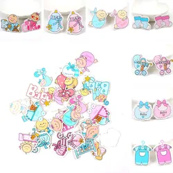 Blue Pink Baby Series Pattern Scrapbooking Wooden Craft DIY For Handmade Sewing Home Decoration 20pcs 35mm MT0452