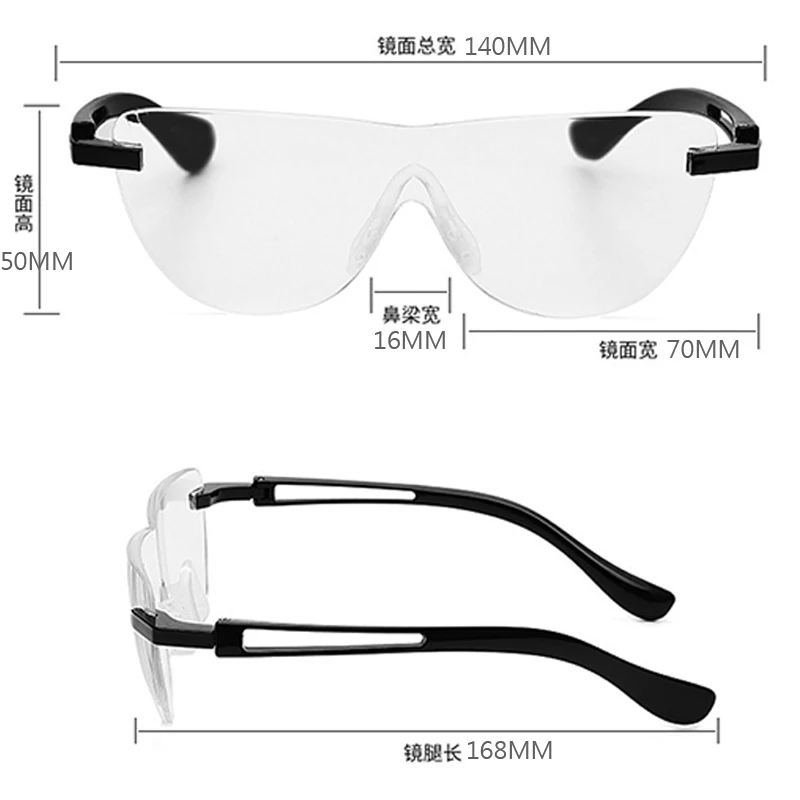 New Design 250 Degree 1.6X Vision Glasses Magnifier Magnifying Eyewear Reading Glasses