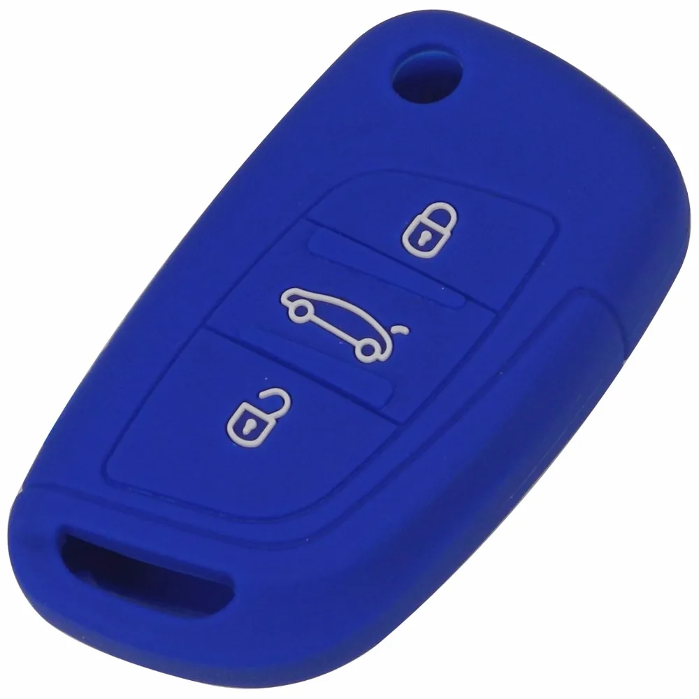 Jingyuqin Nieuwe 3 Knoppen Afstandsbediening Flid Vouwen Key Silicone Cover Case Fob Voor Peugeot 207 307 308 Voor Citroen C2 c3 C4 C5 C6 C8