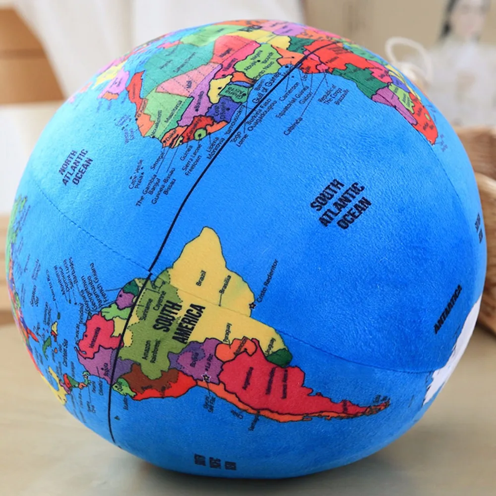 

globe plush toys stuffed plush ball soft doll plush english terrestrial globe pillow toys for children training and learning toy