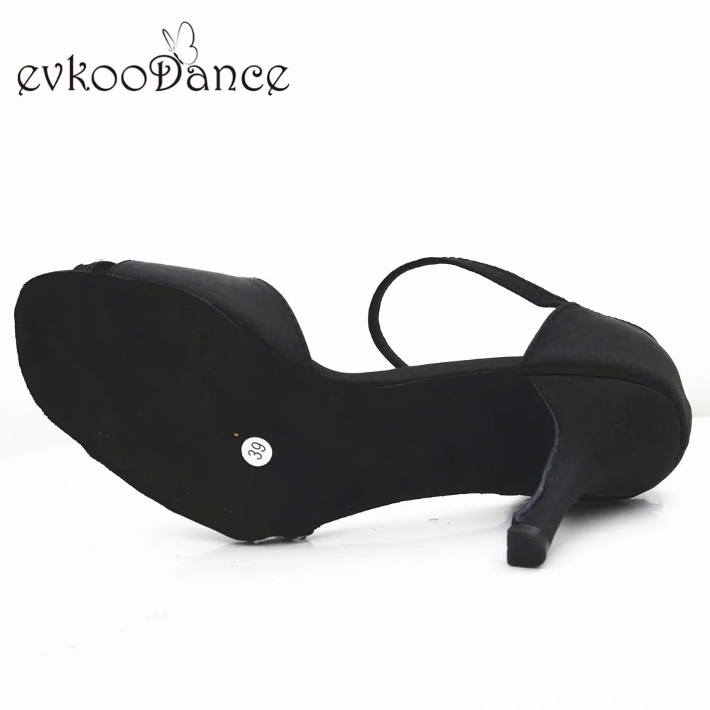 Evkoodance Size US 4-12  Black Color With Rhinostone Shoes DIY Women  Professional 8cm Heel Height Zapatos De Baile  Evkoo-549