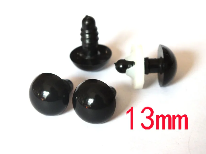 13mm Black Safety Eyes / Plastic Doll eyes Handmade Accessories For Bear Doll Animal Puppet Making - 50 pairs/lot