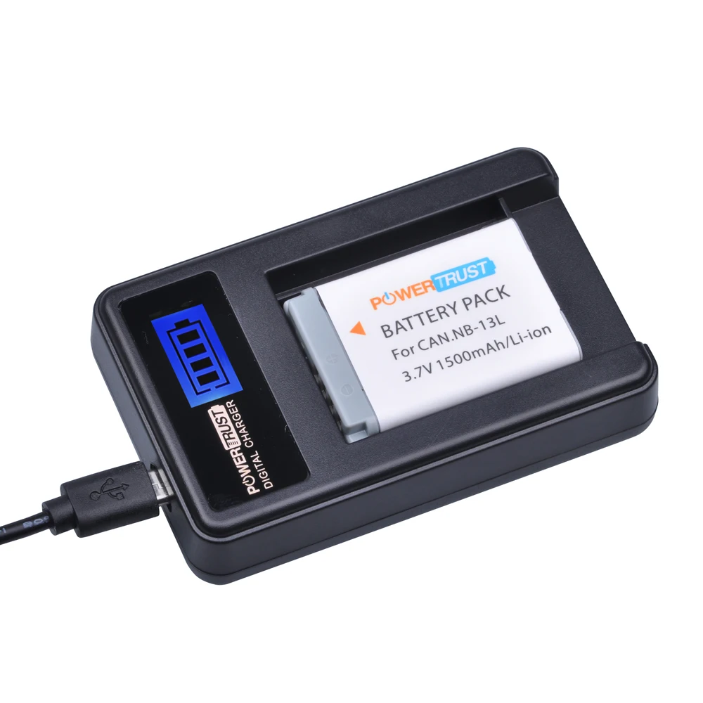 1Pcs NB-13L NB 13L NB13L Battery + LCD USB Charger for Canon PowerShot G5X G7X G9X G7 X Mark II G9 X,SX620 SX720 SX730 HS