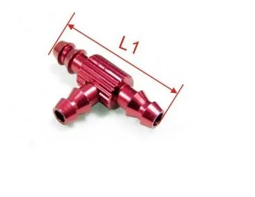 Kleine Größe 3 Weg/Drei-Weg T Typ Fuel Jointer D6xD 3,2 xL21 Rot Farbe