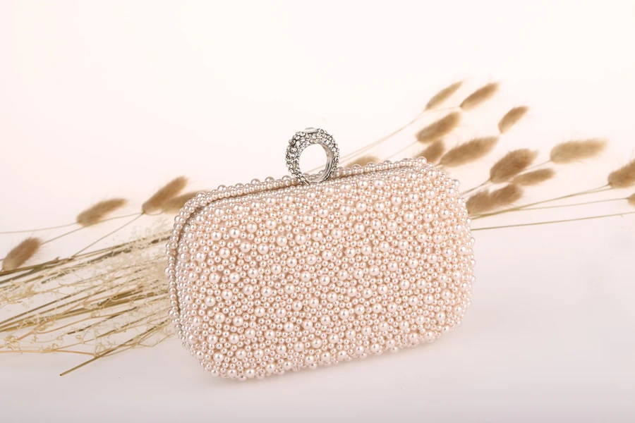 2014 Promotion Solid Bag Mini(<20cm) Interior Slot Pocket Hasp Women Hot Selling Pearl with Diamond Finger Cluth Evening Bag