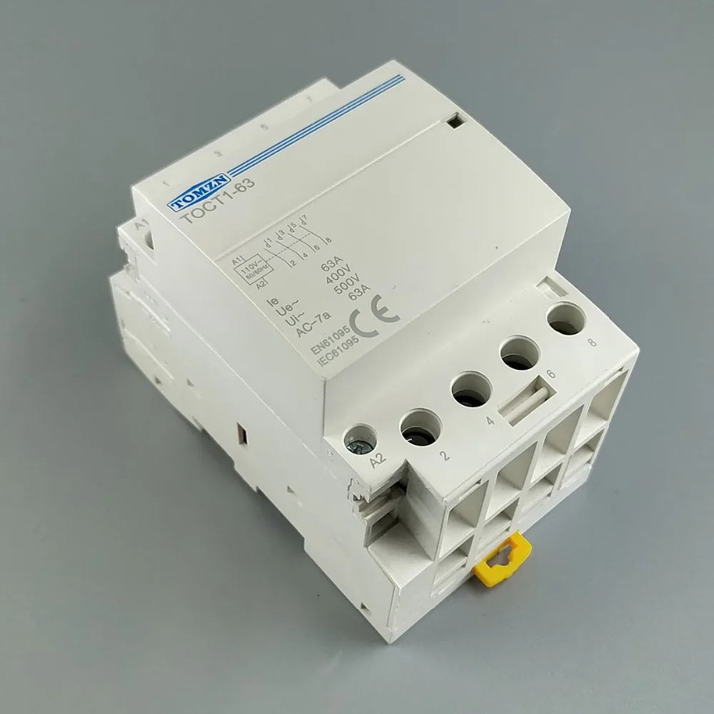 TOCT1 4P 63A 110V COIL 400V~ 50/60HZ Din rail Household ac Modular contactor  4NO or 2NO 2NC Contactors