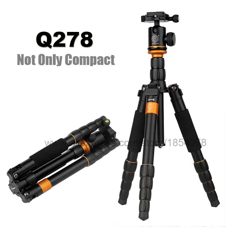 

Original QZSD Q278 Lightweight Compact Tripod Monopod Professional Ball Head for Canon Nikon DSLR Camera / Portable Camera Stand