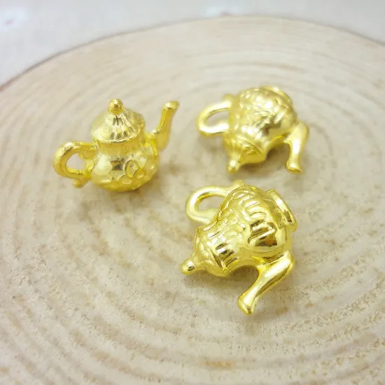 

Wholesale 40 PCS Vintage Charms Teapot Pendant Gold-color Fit Bracelets Necklace DIY Metal Jewelry Making