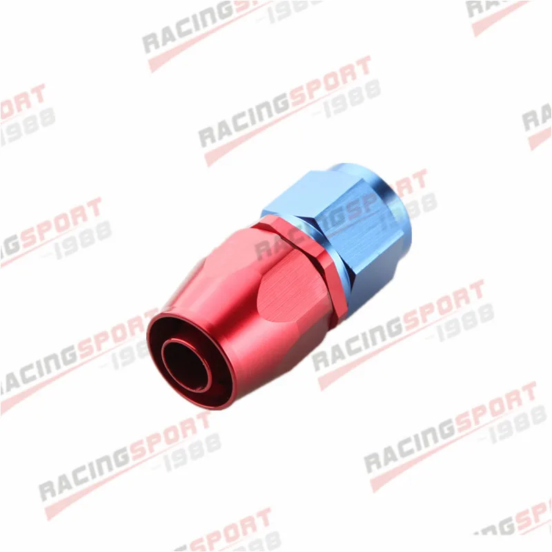 AN16 AN-16 Straight Swivel Fuel Oil Gas Line Hose End Fitting Adapter Black/RED-BLUE