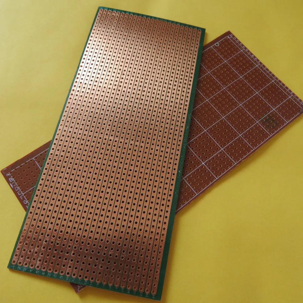 Nowy 5 sztuk/partia Stripboard Veroboard vero prototyp obwodu drukowanego 6.5x14.4cm 2.54mm płyta breadboard platine lochraster pcb