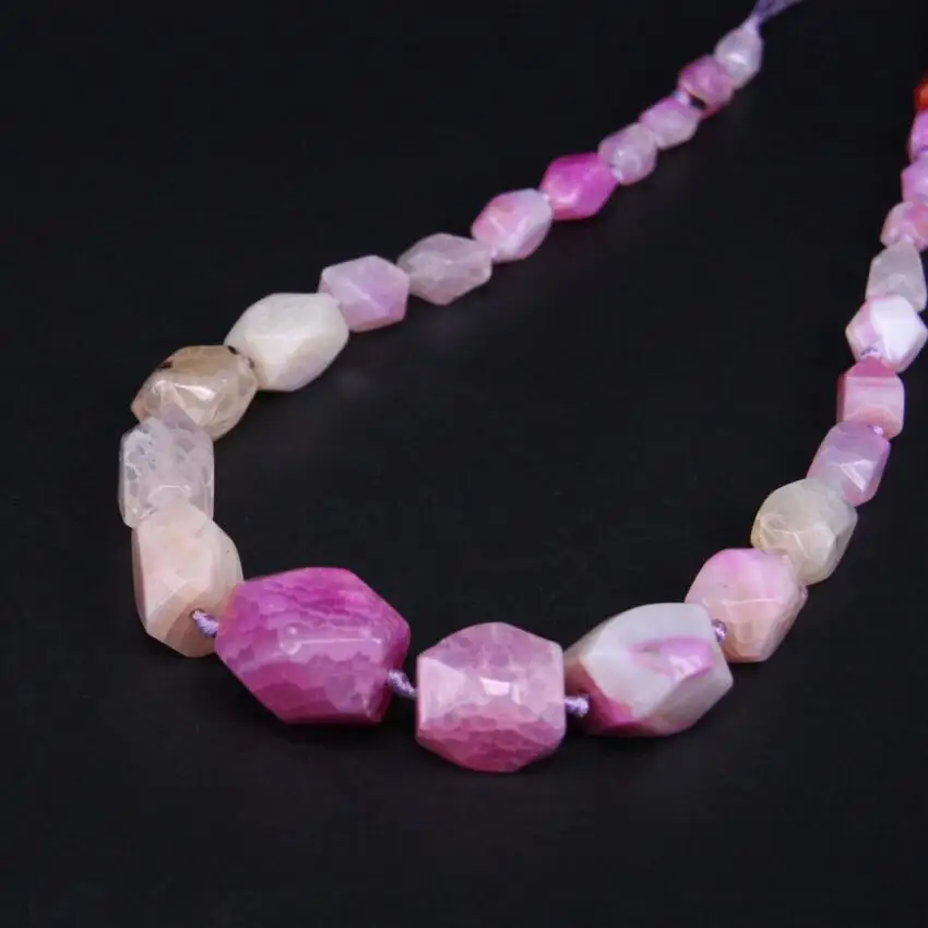 

15.5"/strand Purple Pink Natural Crack Agates Drusy Freeform Faceted Nugget Beads,Raw Gems Stone Pendants For Jewelry Making