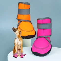 Winter Pet Dog Shoes For Large Dogs Waterproof Shoes For Dog Anti-Slip Dog Boots For Small Dogs Reflective Dog Hiking Shoes