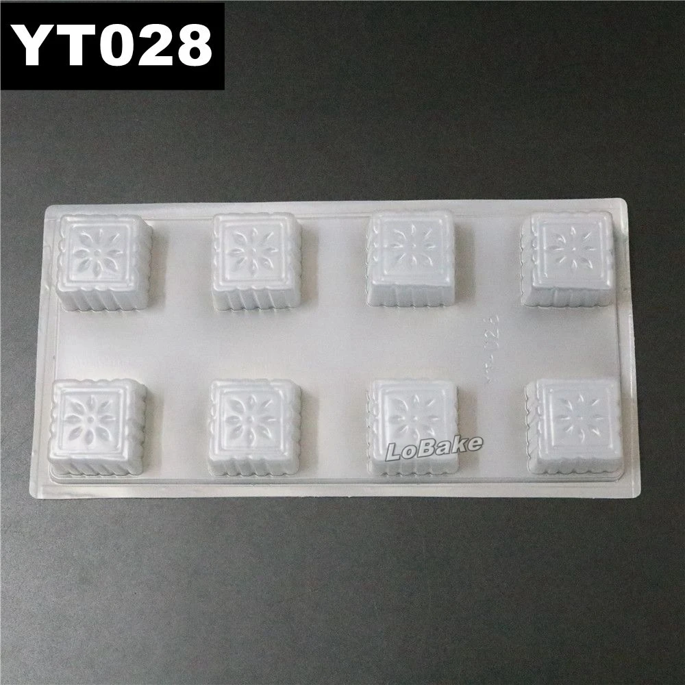 (5pcs/lot) 8 cavities square cube single model 3.7*3.7*2cm Semi-transparent PP mooncake pudding Chocolate Mold