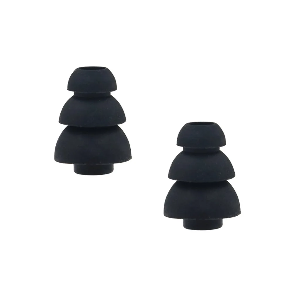 6 Pairs (S/L) Size Triple Three Flange Noise Isolate Silicone Replacementl Cushion Ear Bud Tips Fit for Most In Ear Earphone