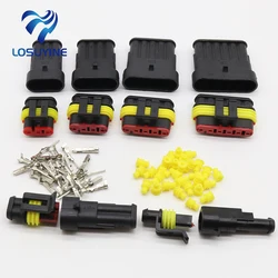 5 Kits Flame retardancy 1P 2P 3P 4P 5P 6P way Sealed waterproof automotive Wire Connector Plug Car Motorcycle HID auto connector