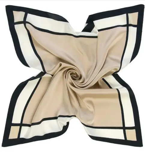 

60 см * 60 см, новинка 2019 года, полосатый клетчатый однотонный женский роскошный брендовый саржевый шелковый шарф, маленькие квадратные шарфы, хиджаб, повязка на голову