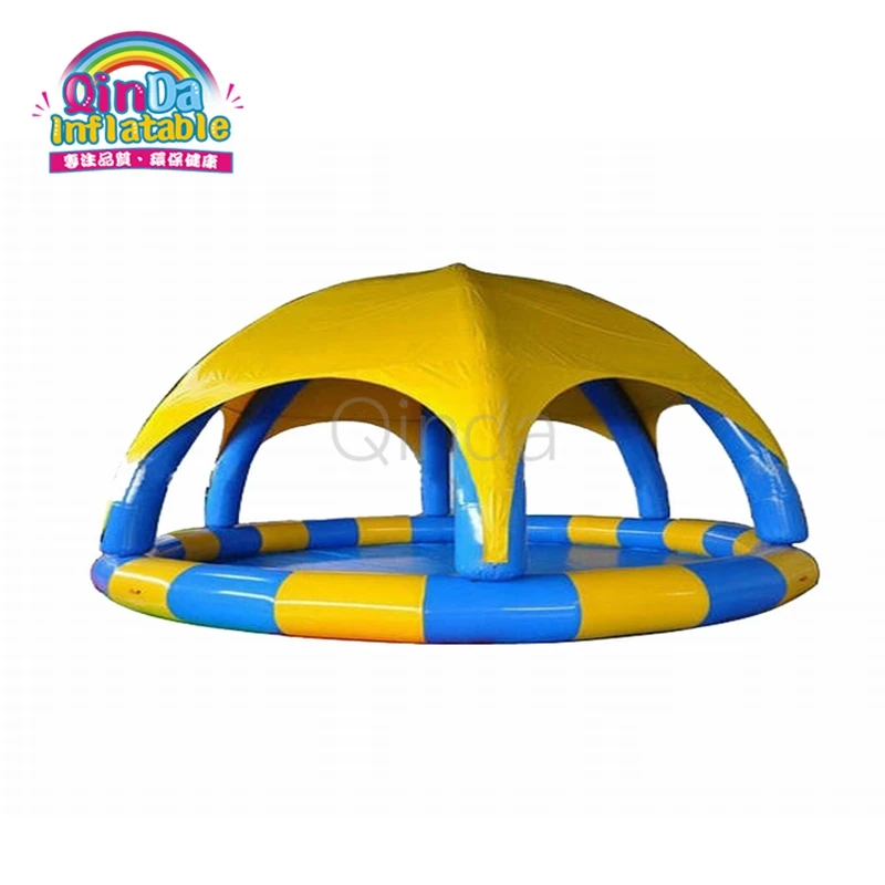 5m Diameter Outdoor Blow Up Inflatable Swimming Pool With Cover For Kids