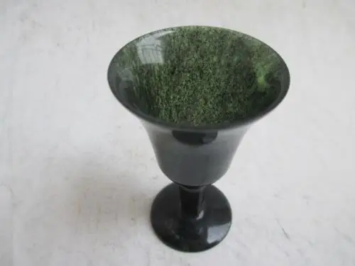 China's rare hand Carved yuanyang Sapphire jade Light transmission wine cup Goblet