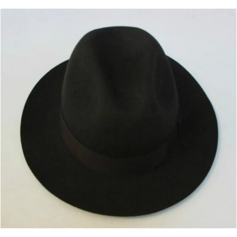 2019  Crushhat 100% Wool From Australian Fedora Fashion Unisex Black Homburg Panama Jazz Hat Men Panama Fedora Black Hats B-1540