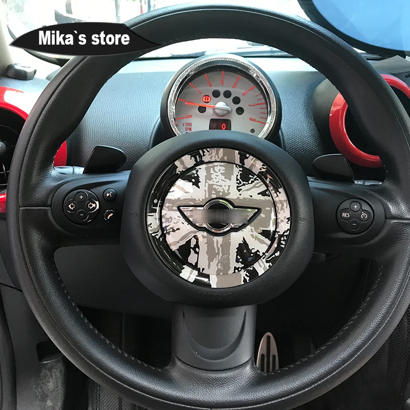 For MINI COOPER R55 R56 R57 R58 R59 R60 R61 Clubman Countryman Steering Wheel Center 3D Dedicated Car Sticker Decal Accessories