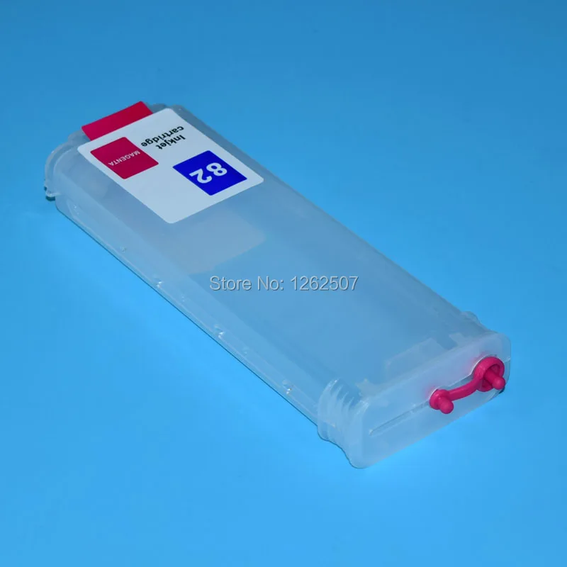 Large Volume 280ML 10 82 Or HP82 Inkjet Refillable Ink Cartridge For HP Designjet 500 510 800 815 820 Plus Plotters