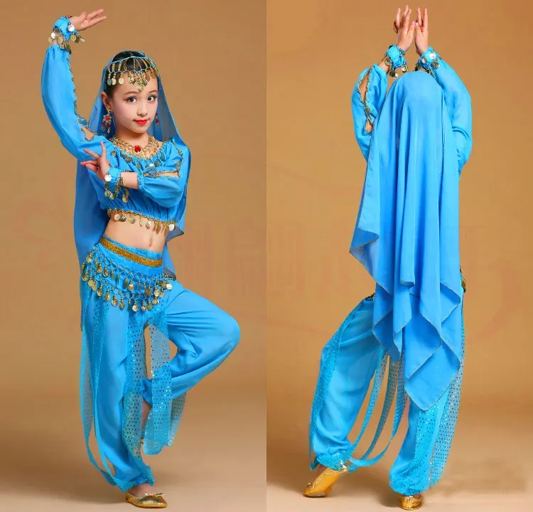 Girls Belly Dance Dancing Costume Set Kids Indian Dance Performance Children Bellydance Competition Girl Egypt Dance Costume