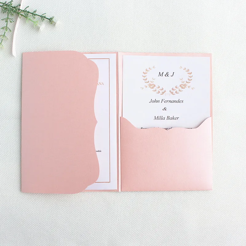 Pink envelopes invitations for wedding birthday festival plain white blue burgundy invitation shell offer customized service