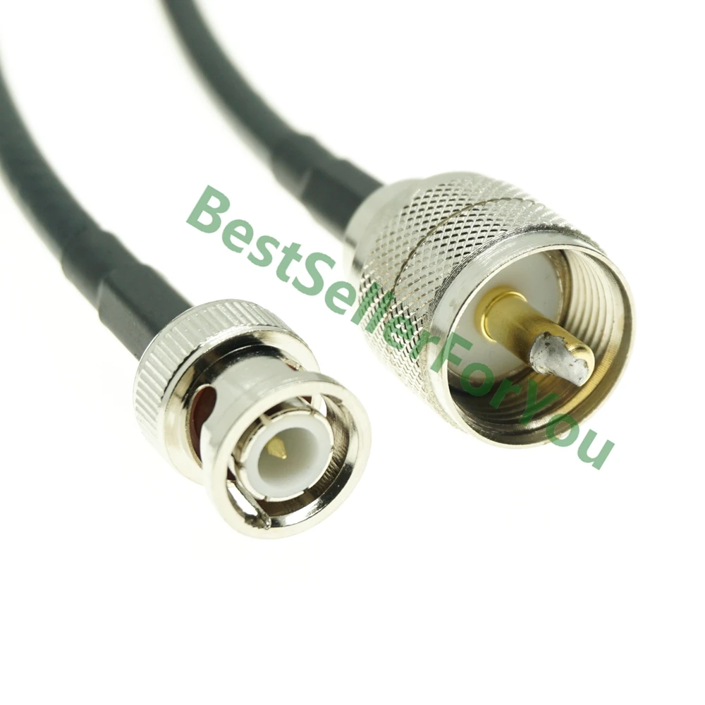 RG58 cable UHF PL-259 PL259 male to BNC male straight lot crimp jumper pigtail