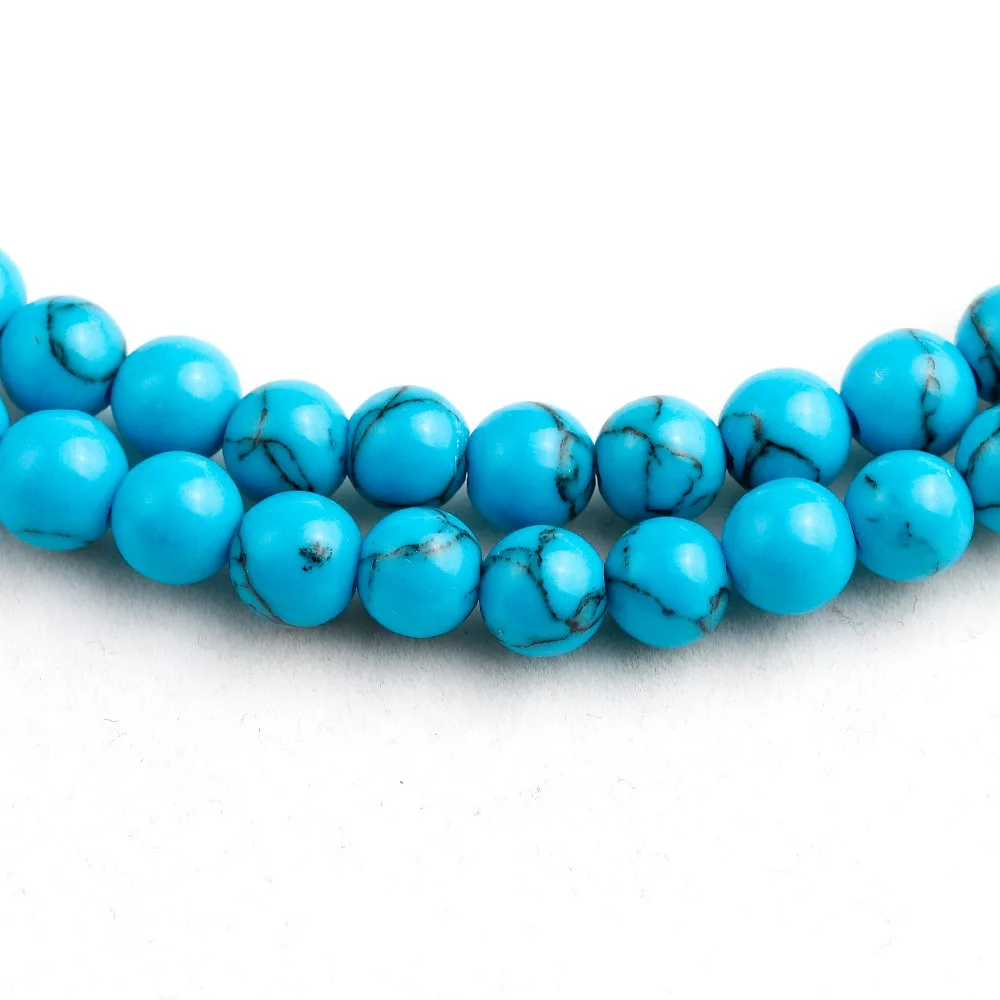 108 Mala Lotus Buddha Tree Charm Women Blue Howlite Jewelry Prayer 6MM Beads Healing Stone Bracelet Men Lucky Gift