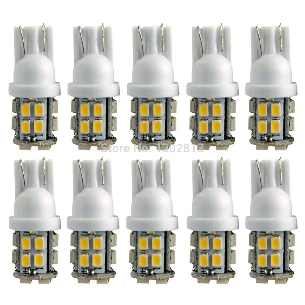 New T10 W5W 194 168 501 Car White 20 SMD LED Inverted Side Wedge Light Bulb 12V 10-pack