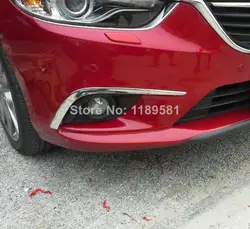 For Mazda 6 M6 Atenza 2014 2015 ABS Chrome Front Fog Light Trim Car Accessories Stickers W4