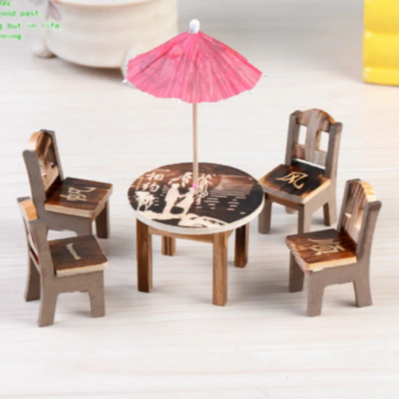 6pcs/set Desk Chair Model Mini Simulation Fairy Garden Miniatures DIY Doll House/ Terrarium / Micro Moss Landscape Decoration