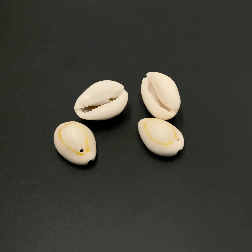 50pcs 16-18mm Natural Shell Beads White Cowrie Shells Fit  for Diy Women Bracelet Necklace Jewelry Making Accessories