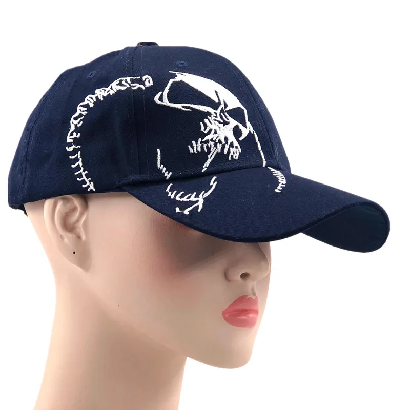 

High Quality Unisex 100% Cotton Outdoor Baseball Cap Skull Embroidery Snapback Fashion Sports Hats For Men & Women Cap