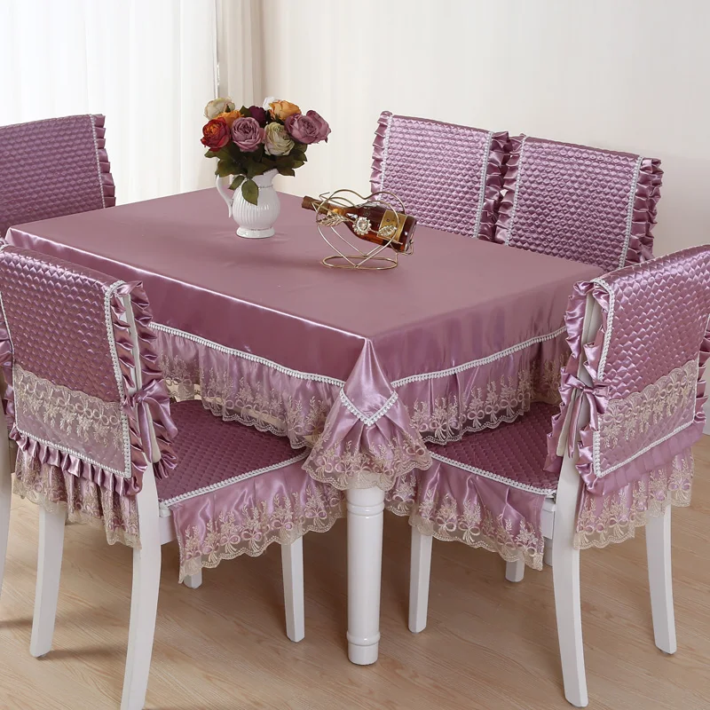 Hot Sale square dining table cloth chair covers cushion tables and chairs bundle chair cover rustic lace cloth set tablecloths