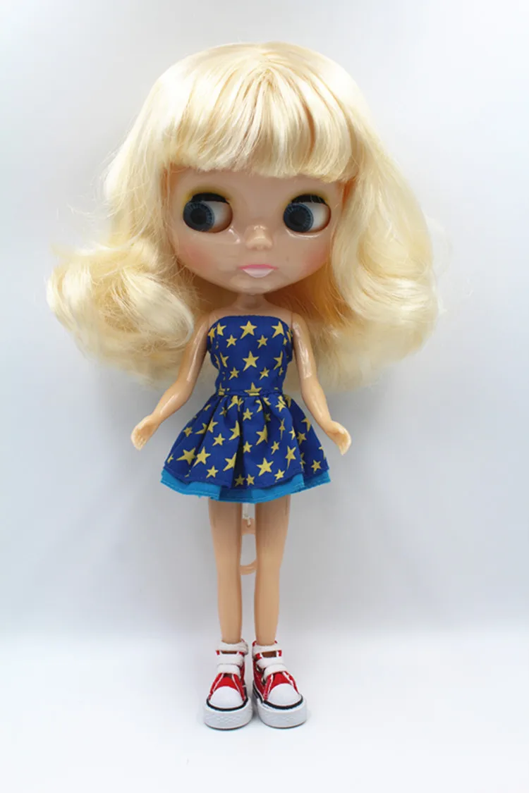 

Blygirl Doll beige curly hair bangs 30CM Doll 1/6 Blyth Doll body Fashion Can refit makeup Fashion doll White skin