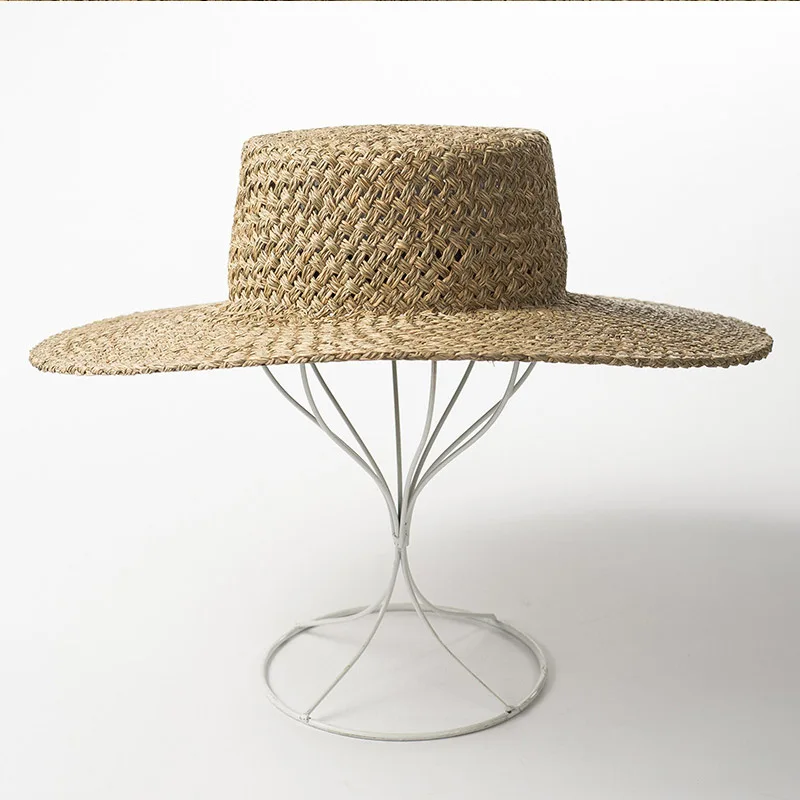 Wholesale Top Hand Woven Seaweed Women Sun Hats Natural Men Boater Hat Summer Beach Hat Derby Straw Hat Chapeu Sombrero Flat Cap