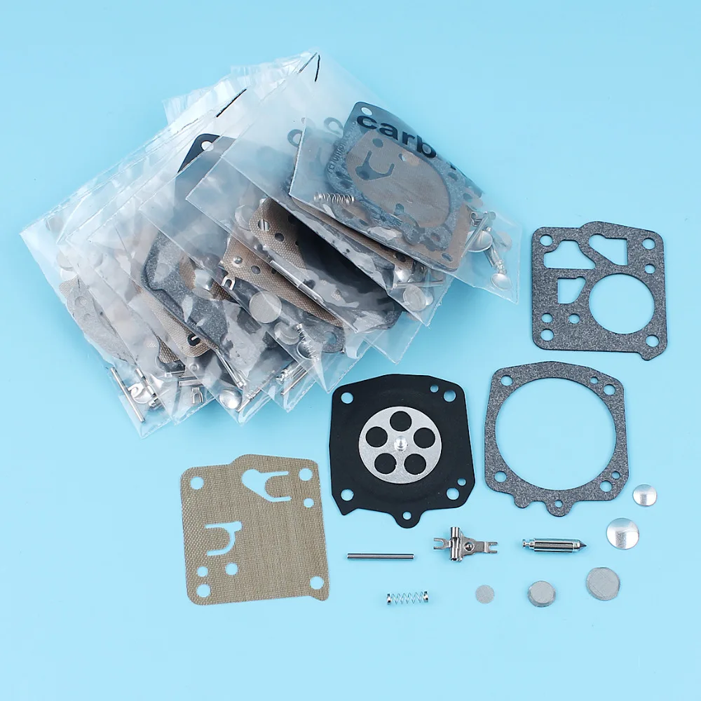 10Pc/Lot Carburetor Diaphragm Rebuild Repair Kit For Husqvarna 61 66 266 268 272 281 288 Chainsaw Carb Tillotson RK-23HS