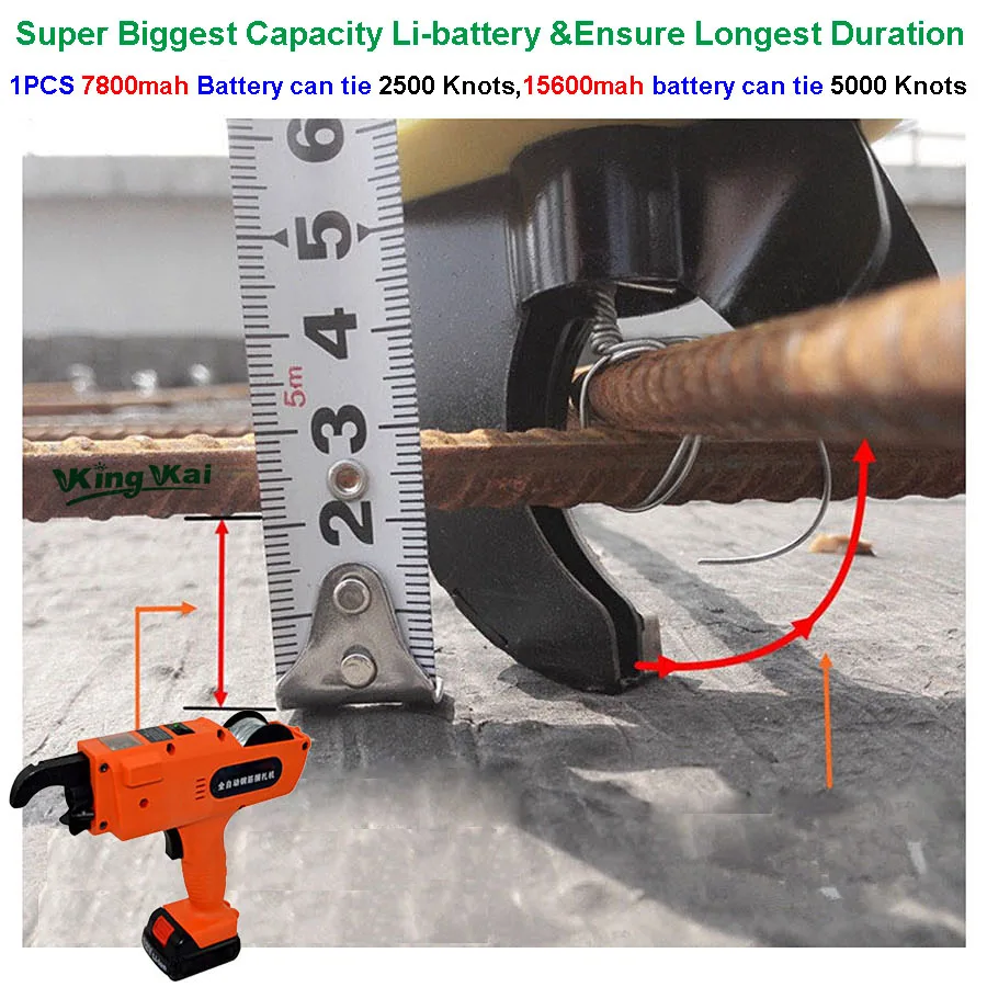 12V 15600mah Automatic Cordless Rechargeable Lithium Battery Electric Rebar Tying Machine Tool Set For Building Rebar Tier