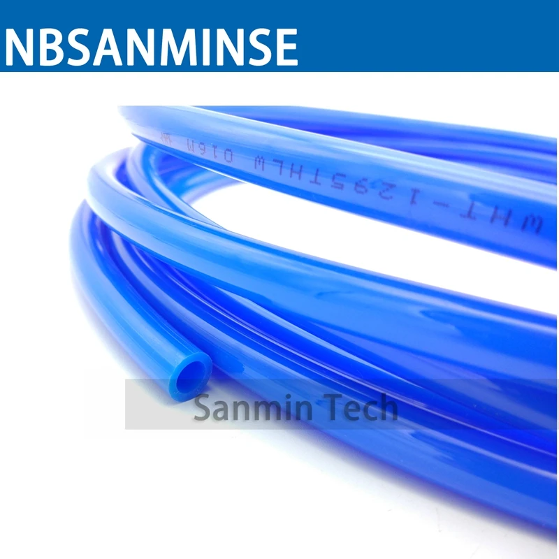 5 Meters / Lot Blue Pipe 12mm*8mm/14mm*10mm/16mm*12mm Air Compressor Pipe Polyurethane Tube PU Pneumatic Hose Air Hose Sanmin