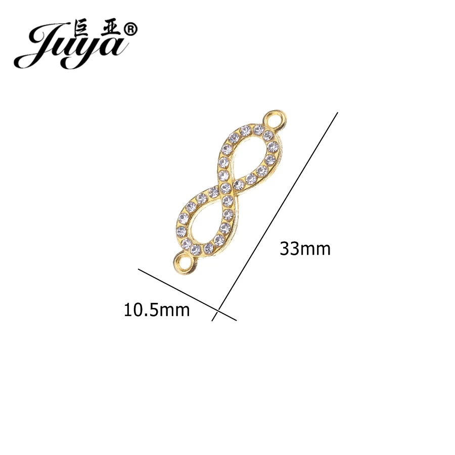 10 Stück verschiedene Unendlichkeits-Kristall-Charms-Anschlüsse für Schmuckherstellung, DIY-Armband, Halskette, Schmuckzubehör, Bastelzubehör – Detail 11