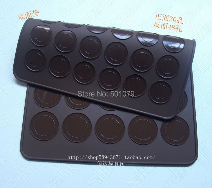 Wholesale(1pc/lot) Soft 100% Silicone Macaron Pad Oven Mat  Pastry Mat  Two Sided Potholder one side 48 holes one side 30holes