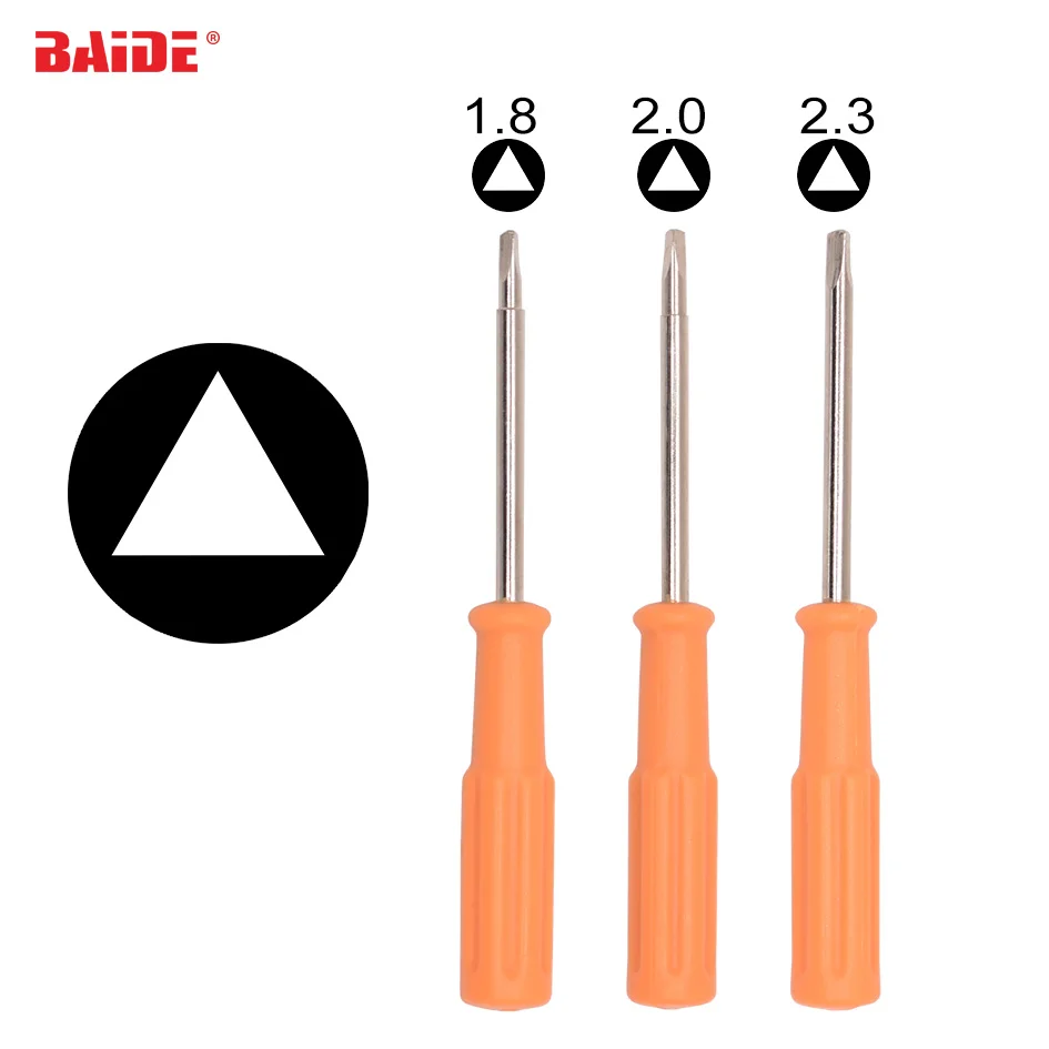 1.8mm 2.0mm 2.3mm Orange Triangular Screwdriver External Triangle Special Screw Driver for Small Household Appliances Toy 3200