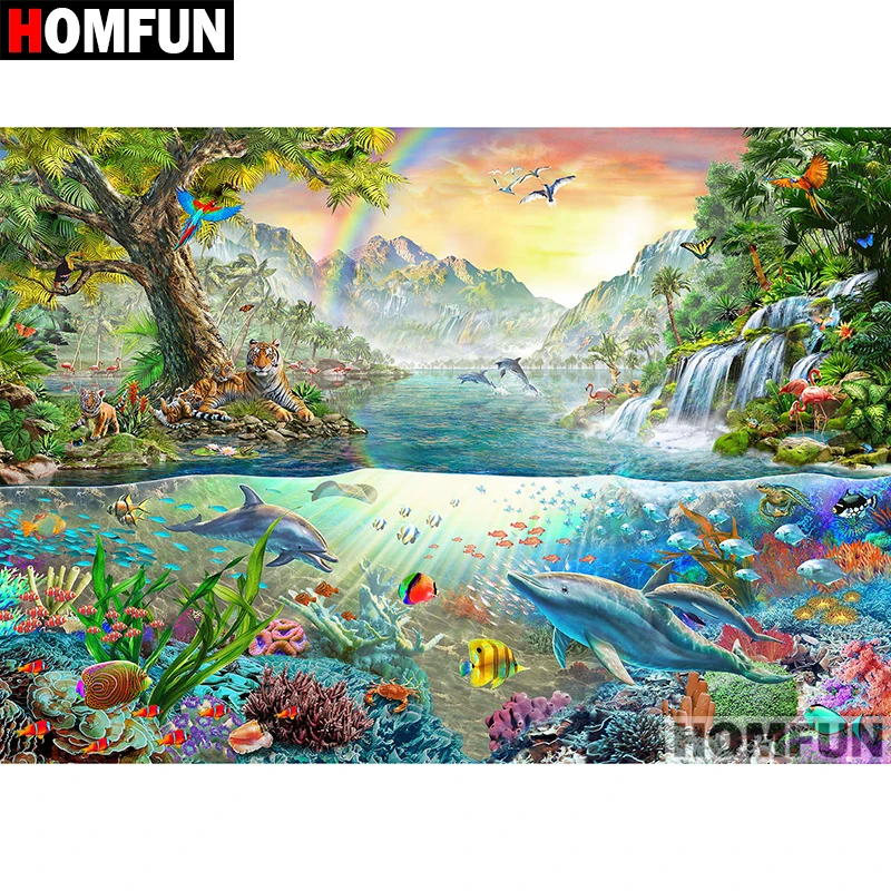 HOMFUN Full Square/Round Drill 5D DIY Diamond Painting \