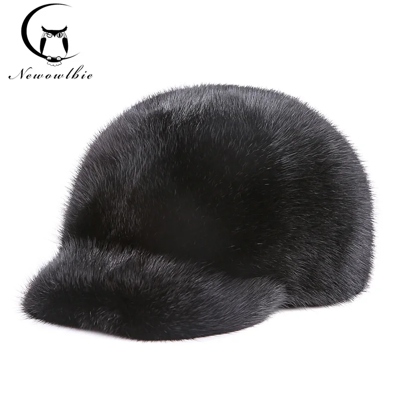 Mink mink hats integral skin fur hats mink mink hat men's Baseball Cap Hat peaked cap Knight