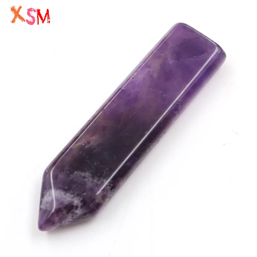 xinshangmie Natural Amethysts Rose Pink Quartzs Lapis Lazuli Opal Sword Shaped Stick For Women DIY Handmade Deco Charms Jewelry