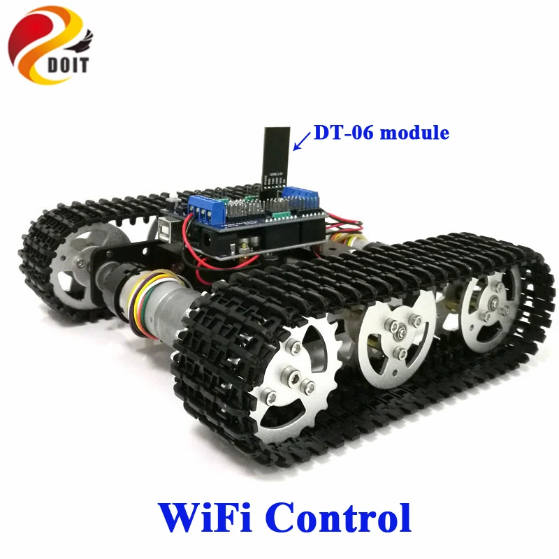 DOIT WiFi Control Smart Tank Car Chassis Crawler Tracked Robot Competition for Arduino Motor Drive DIY