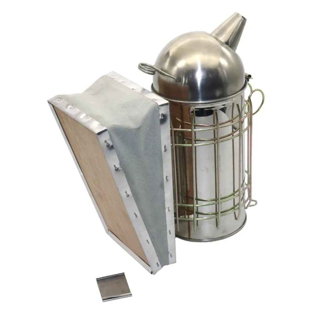 Handleiding roker Rvs Spuiten Rook Bee Hive Roker Met Lederen gas zak Bijenteelt Tool 1 Pc